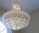 installation of 450 piece crystal chandelier princeton